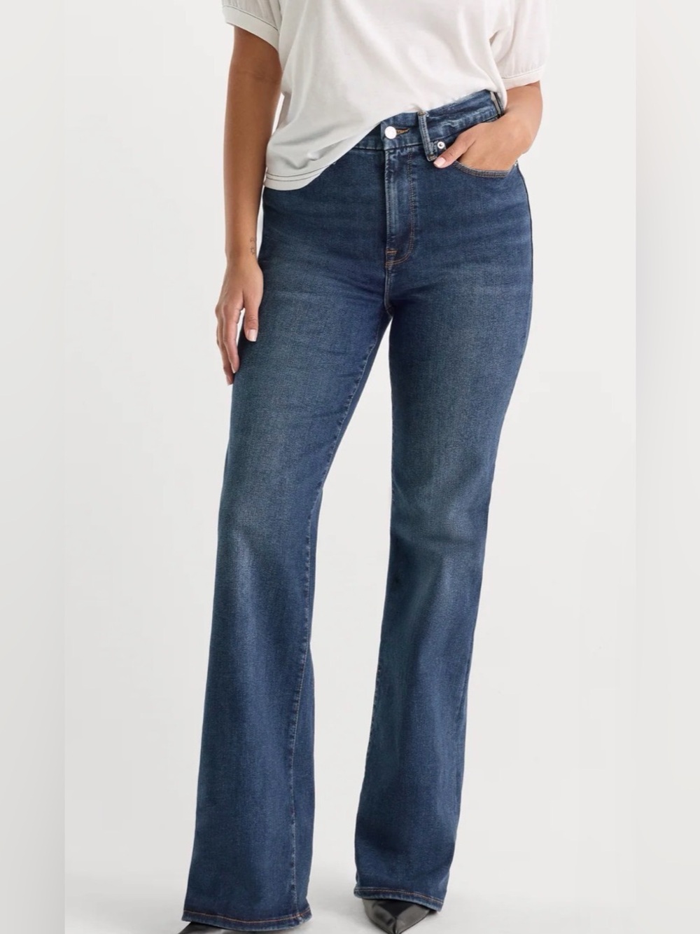 Good American Dark Blue Bootcut Jeans